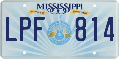 MS license plate LPF814