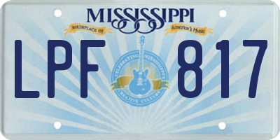 MS license plate LPF817