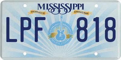 MS license plate LPF818