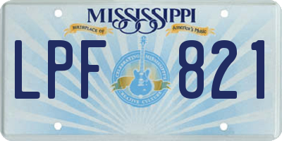 MS license plate LPF821