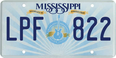 MS license plate LPF822
