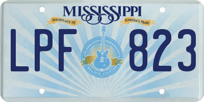 MS license plate LPF823