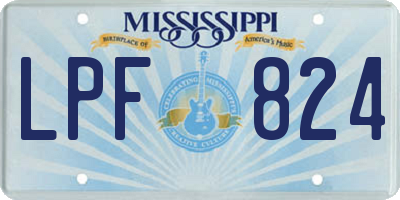 MS license plate LPF824