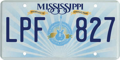 MS license plate LPF827