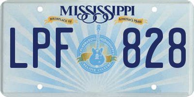 MS license plate LPF828