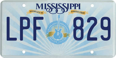 MS license plate LPF829