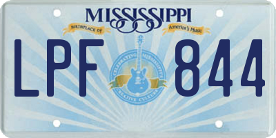 MS license plate LPF844