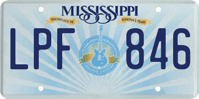 MS license plate LPF846
