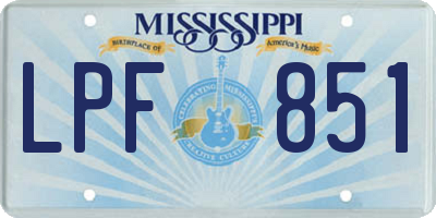 MS license plate LPF851