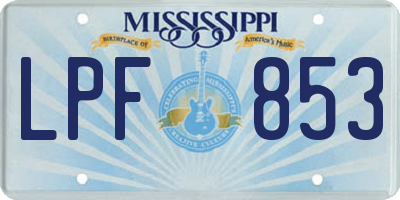 MS license plate LPF853