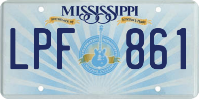 MS license plate LPF861