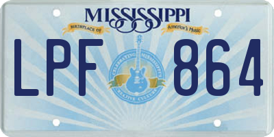 MS license plate LPF864