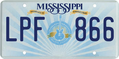 MS license plate LPF866