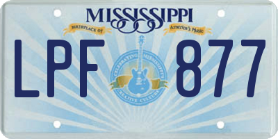 MS license plate LPF877