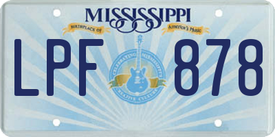 MS license plate LPF878