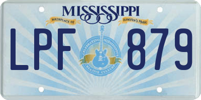 MS license plate LPF879