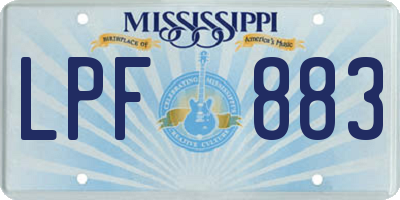 MS license plate LPF883