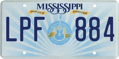 MS license plate LPF884