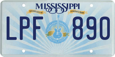 MS license plate LPF890