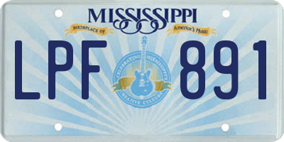 MS license plate LPF891