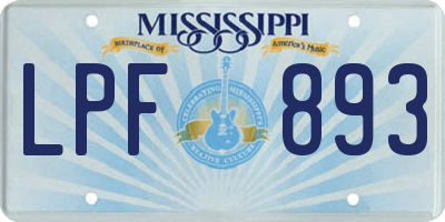 MS license plate LPF893