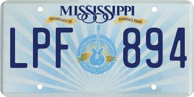 MS license plate LPF894