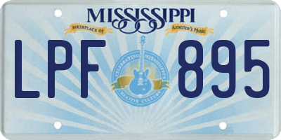 MS license plate LPF895
