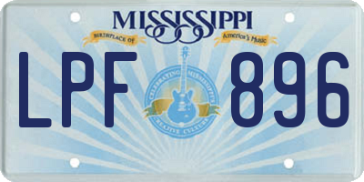 MS license plate LPF896