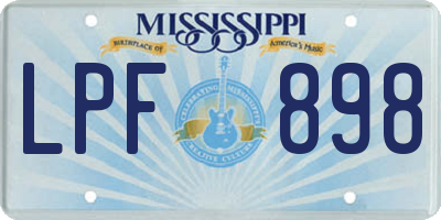 MS license plate LPF898