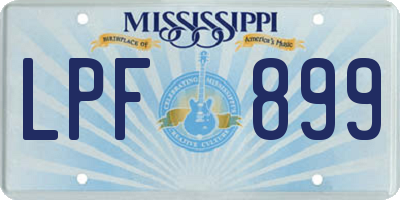 MS license plate LPF899