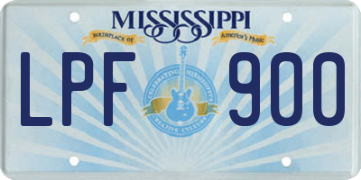MS license plate LPF900