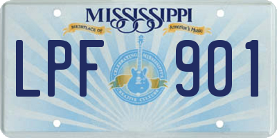 MS license plate LPF901