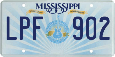 MS license plate LPF902