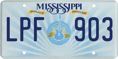MS license plate LPF903