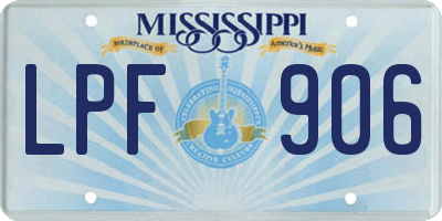 MS license plate LPF906