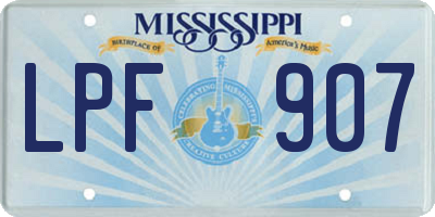 MS license plate LPF907