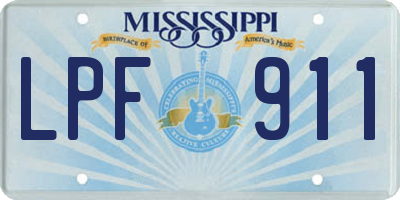 MS license plate LPF911