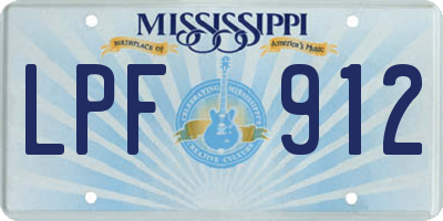 MS license plate LPF912