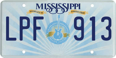 MS license plate LPF913