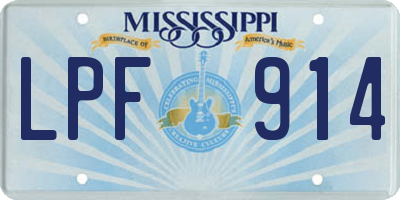 MS license plate LPF914