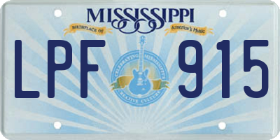 MS license plate LPF915