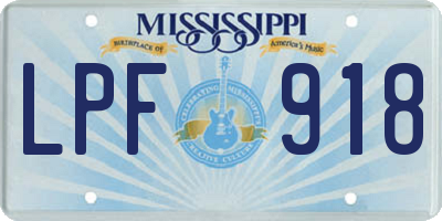 MS license plate LPF918