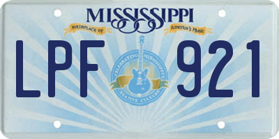 MS license plate LPF921
