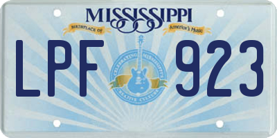 MS license plate LPF923