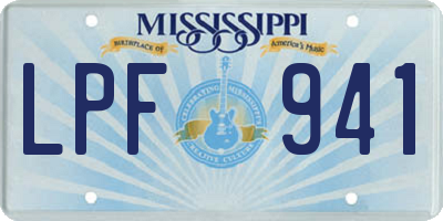 MS license plate LPF941