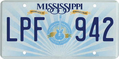MS license plate LPF942