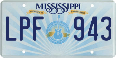 MS license plate LPF943