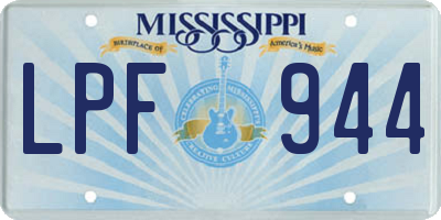 MS license plate LPF944