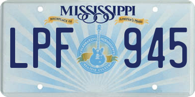 MS license plate LPF945