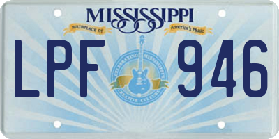 MS license plate LPF946